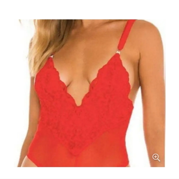 We Are HAH (Revolve), Cheap And Cheerful Bodysuit, Blood Orange Red, Size Small - Picture 5 of 14